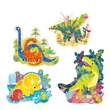 ЧуЧзу. Прогрессивный пазл 71 деталь. Динозавры