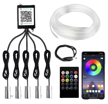 КОМПЛЕКТ ВНУТРЕННЕГО ОСВЕЩЕНИЯ АВТОМОБИЛЯ AMBIENT RGB ВОЛОКОННО-ОПТИЧЕСКОЕ 7M ПРИМЕНЕНИЕ