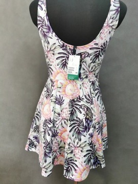 H&M sukienka lato wzorzysta kwiaty baskinka 40