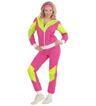 STRÓJ DRESIARA DRES LATA 80 SPORTOWIEC RÓŻOWY M