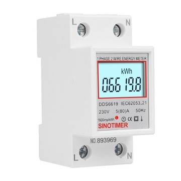 Cyfrowy jednofazowy wyświetlacz LCD licznik energi