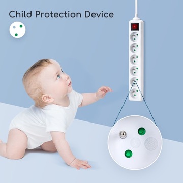 Удлинитель Berge Strip 5 м, розетки 6 шт, белый.