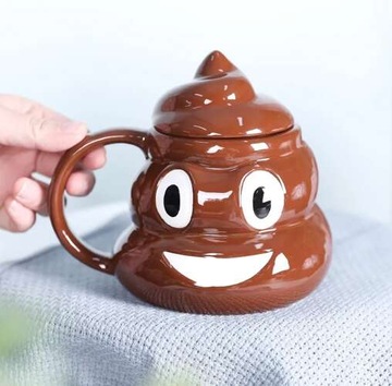 POOP MUG EMOTE ПОДАРОК ​​ДЛЯ ОРИГИНАЛОВ + КРЫШКА ДЛЯ ЕГО ПАРНЯ