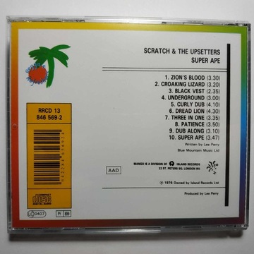 Scratch & The Upsetters Super Ape CD 01' AAD NM ИДЕАЛЬНЫЙ