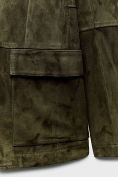 ZARA SKÓRZANA MARYNARKA S PREMIUM 1299 ZŁ SKÓRA 100% ŻAKIET KHAKI