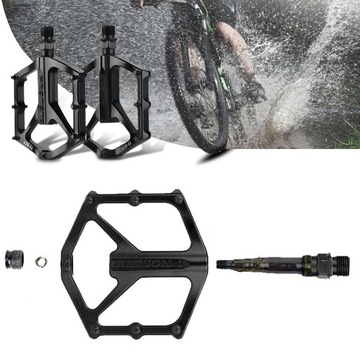 Платформенные велосипедные педали для треккинговых велосипедов MTB, алюминий, черные, легкие