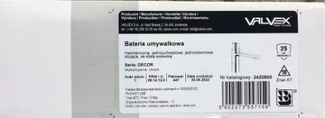 VALVEX DECOR Bateria prysznicowa + umywalkowa CLICK ON + DESZCZOWNICA chrom