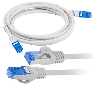 Kabel Internetowy Ethernet Skrętka RJ45 LAN kat 6A SFTP LSZH 5m Szary