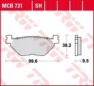 ТОРМОЗНЫЕ КОЛОДКИ TRW YAMAHA TDM 900 02-13 ЗАДНИЕ