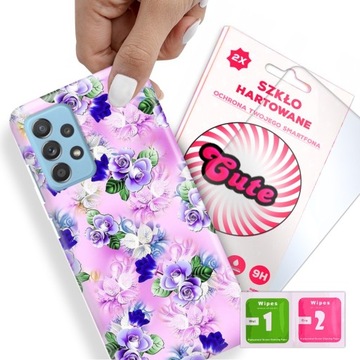 Etui + Szkło Do SAMSUNG A33 5G Kwiaty Flower Wzory