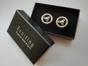 Запонки EXC Silver Racing Steering Wheel