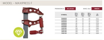 Зажим PIHER MAXIPRESS F 80см 9000N P60080