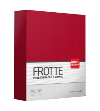 Prześcieradło FROTTE z gumką 140x200 HOME PREMIUM - czerwony