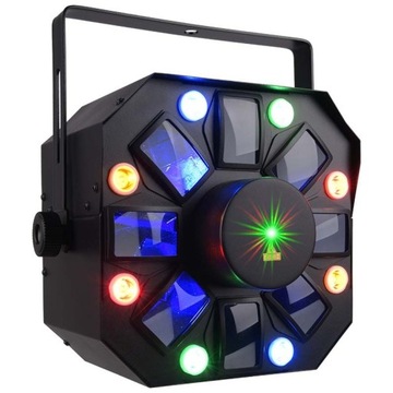 EFEKT ŚWIETLNY OŚWIETLENIE DISCO NA IMPREZĘ RGBWA FLOWER LASER STROBOSKOP