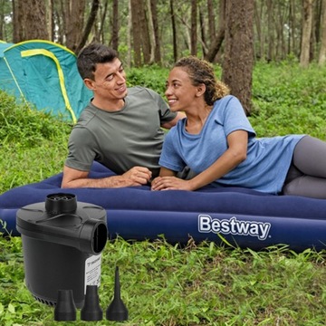 ДВОЙНОЙ НАДУВНОЙ МАТРАС BESTWAY, ВЕЛЮР, 191x137 см + ЭЛЕКТРИЧЕСКИЙ НАСОС
