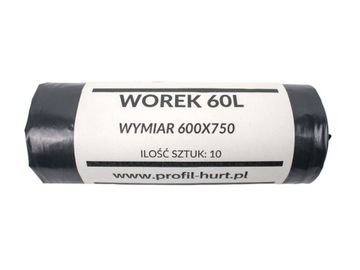Worki na śmieci 60l czarne MOCNE 100 sztuk !