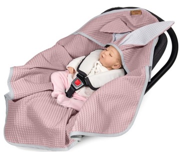 Floo Swaddle Оболочный кролик вафель темно -розовый