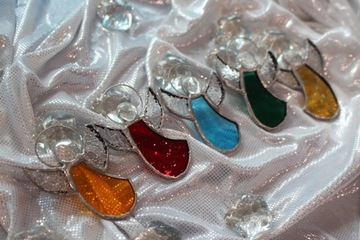 Ангелочки из витражей Тиффани НАБОР из 5 шт. красочный