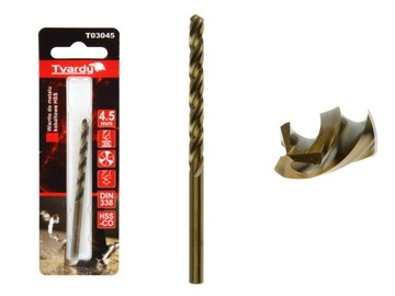 WIERTŁO KOBALTOWE 4,5 mm HSS CO M35 METALU TVARDY