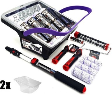ZESTAW BLUE DOLPHIN 330 8x Wałek Wiadro Barracuda 2x Wkład 2x Uchwyt Kij