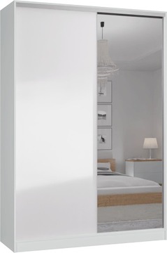 Szafa przesuwna 2D 100 x 250 + LUSTRO - BIAŁA