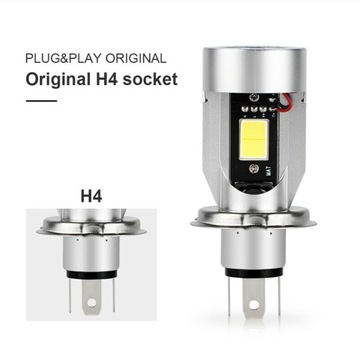 СВЕТОДИОДНАЯ ЛАМПА МОТОЦИКЛ МОТОКУТЕР H4 HS1 2600LM