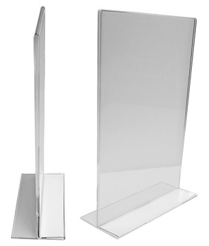 Вертикальная подставка Т-образного типа из оргстекла. Меню из плексигласа А3