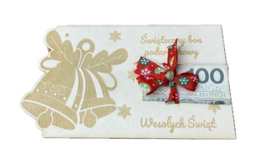 Świąteczny bon podarunkowy grawerowany na prezent 10x15