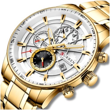 ZEGAREK MĘSKI CURREN KLASYCZNY ELEGANCKI CHRONOGRAF DATOWNIK 5 KOLORÓW