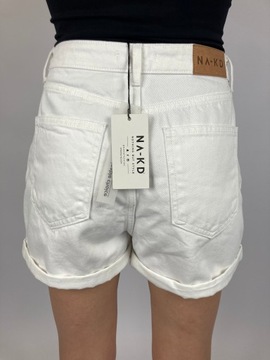 Krótkie spodenki jeansowe białe NA-KD roz. M