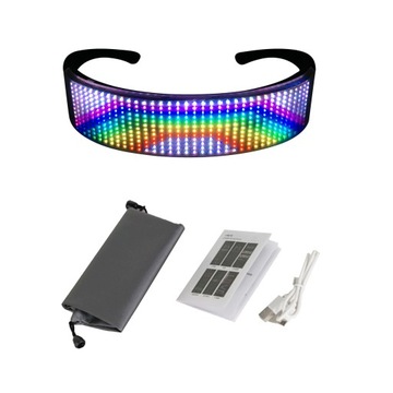 OKULARY LED BLUETOOTH KOLOROWE ŚWIATŁO DLA PARTY