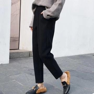 Women Pants Solid Color 2022 Autumn Winter Straigh