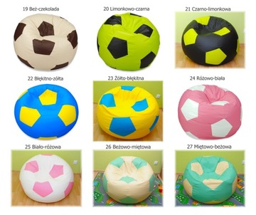 KOLOROWA PIŁKA PUFA XXL 100cm FOTEL WOREK
