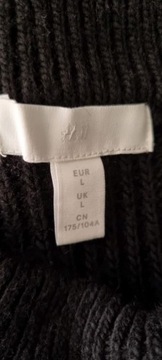 Kamizelka długa H&M czarna oversize wełna r.L