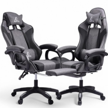Otočné Herní Křeslo Level Up S Podnožkou A Masážní Podložkou, Šedá Barva
