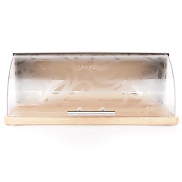 KAMILLE бамбуковая хлебница с сатиновым узорчатым стеклом