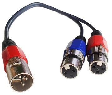 Kabel XLR wtyk na 2x gniazdo XLR HQ 15cm