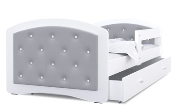 Łóżko tapicerowane 160x80 szuflada + materac MEGI