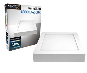 PANEL LED NATYNKOWY plafon sufitowy 18W KWADRATOWY