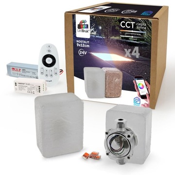 4x LedBruk Świecąca Kostka Brukowa LED 9x12 CCT
