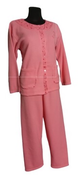 Женские пижамы, 100 % хлопок, длинные рукава, брюки на молнии, на пуговицах, 50 / 5XL