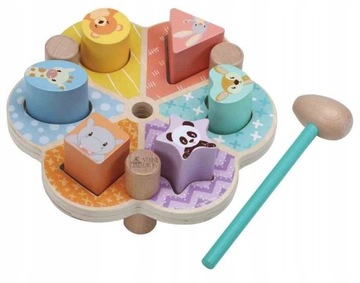 SunBaby ZABAWKA DREWNIANA Hammer Bench wbijak klocki przebijanka SORTER
