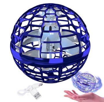 LATAJĄCA KULA UFO PIŁKA ŚWIECĄCA STEROWANA RĘKĄ DRON SPINNER USB BUMERANG