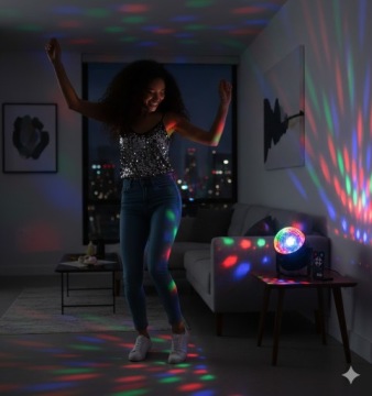 ДИСКОТНЫЙ ПРОЕКТОР «КУЛЯ», ДИСКО-РЕФЛЕКТОР, СЦЕНИЧЕСКИЕ СВЕТИЛЬНИКИ С LED-ПОДСВЕТКОЙ RGB