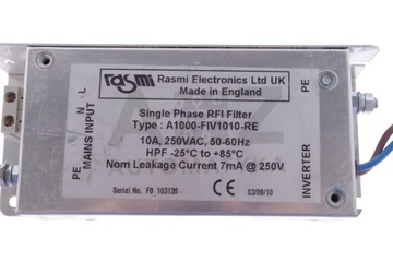 ОДНОФАЗНЫЙ ФИЛЬТР РЧП RASMI A1000-FIV1010-RE