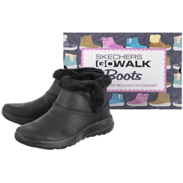 Buty Damskie Botki na Zimę Skechers 144013 Czarne