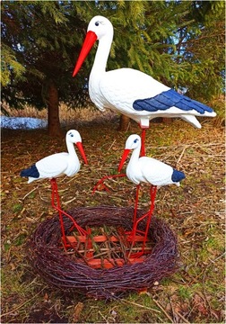 STORK'S NEST БОЛЬШОЙ АИСТ С МАЛЕНЬКИМ - Декоративная садовая фигурка