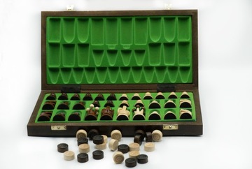 Шашки деревянные шахматные 35х35 Классические