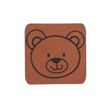 Etykieta naszywka ekoskórka TEDDY BEAR brąz 2692