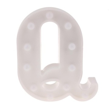 Światła alfabetu Marquee List Light LED Litera Q